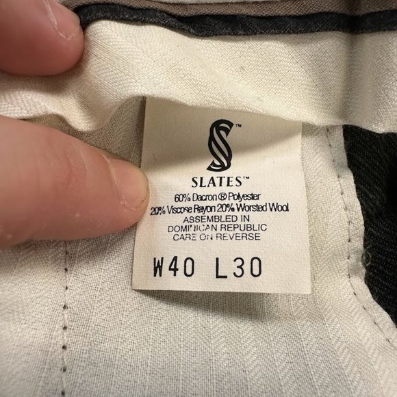 Slates Men Wool Slacks - 40x30 - Picture 2 of 3